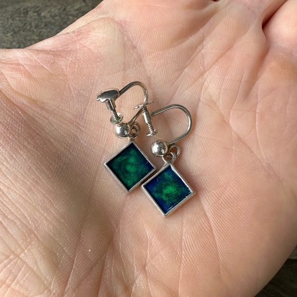 Authentic Vintage David Andersen Enamel Earrings - Picture 2 of 6